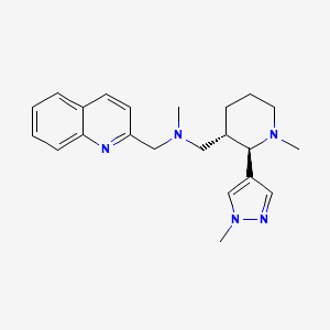 molecular formula C22H29N5 B6874322 N-methyl-1-[(2R,3S)-1-methyl-2-(1-methylpyrazol-4-yl)piperidin-3-yl]-N-(quinolin-2-ylmethyl)methanamine 