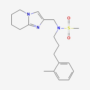 molecular formula C19H27N3O2S B6874329 N-[3-(2-methylphenyl)propyl]-N-(5,6,7,8-tetrahydroimidazo[1,2-a]pyridin-2-ylmethyl)methanesulfonamide 
