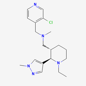 molecular formula C19H28ClN5 B6874334 N-[(3-chloropyridin-4-yl)methyl]-1-[(2R,3S)-1-ethyl-2-(1-methylpyrazol-4-yl)piperidin-3-yl]-N-methylmethanamine 