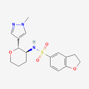 molecular formula C17H21N3O4S B6874382 N-[(2R,3S)-2-(1-methylpyrazol-4-yl)oxan-3-yl]-2,3-dihydro-1-benzofuran-5-sulfonamide 