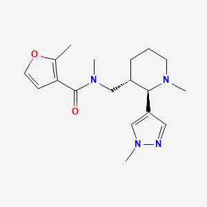 molecular formula C18H26N4O2 B6874473 N,2-dimethyl-N-[[(2R,3S)-1-methyl-2-(1-methylpyrazol-4-yl)piperidin-3-yl]methyl]furan-3-carboxamide 