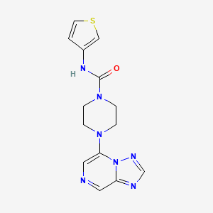 molecular formula C14H15N7OS B6874528 N-thiophen-3-yl-4-([1,2,4]triazolo[1,5-a]pyrazin-5-yl)piperazine-1-carboxamide 