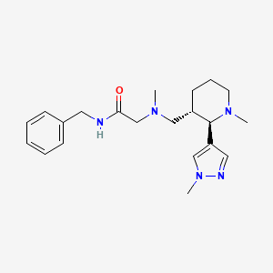 molecular formula C21H31N5O B6874573 N-benzyl-2-[methyl-[[(2R,3S)-1-methyl-2-(1-methylpyrazol-4-yl)piperidin-3-yl]methyl]amino]acetamide 