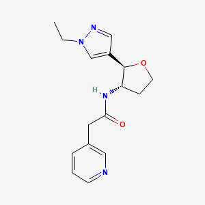 molecular formula C16H20N4O2 B6874612 N-[(2R,3S)-2-(1-ethylpyrazol-4-yl)oxolan-3-yl]-2-pyridin-3-ylacetamide 