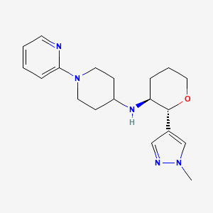 molecular formula C19H27N5O B6874703 N-[(2R,3S)-2-(1-methylpyrazol-4-yl)oxan-3-yl]-1-pyridin-2-ylpiperidin-4-amine 