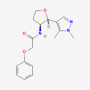 molecular formula C17H21N3O3 B6874717 N-[(2R,3S)-2-(1,5-dimethylpyrazol-4-yl)oxolan-3-yl]-2-phenoxyacetamide 