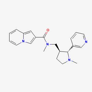 molecular formula C21H24N4O B6874729 N-methyl-N-[[(2R,3S)-1-methyl-2-pyridin-3-ylpyrrolidin-3-yl]methyl]indolizine-2-carboxamide 