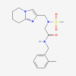 molecular formula C19H26N4O3S B6874765 N-[(2-methylphenyl)methyl]-2-[methylsulfonyl(5,6,7,8-tetrahydroimidazo[1,2-a]pyridin-2-ylmethyl)amino]acetamide 