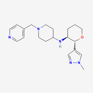 molecular formula C20H29N5O B6874902 N-[(2R,3S)-2-(1-methylpyrazol-4-yl)oxan-3-yl]-1-(pyridin-4-ylmethyl)piperidin-4-amine 