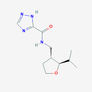 molecular formula C11H18N4O2 B6874915 N-[[(2R,3R)-2-propan-2-yloxolan-3-yl]methyl]-1H-1,2,4-triazole-5-carboxamide 