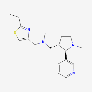 molecular formula C18H26N4S B6874943 N-[(2-ethyl-1,3-thiazol-4-yl)methyl]-N-methyl-1-[(2R,3S)-1-methyl-2-pyridin-3-ylpyrrolidin-3-yl]methanamine 
