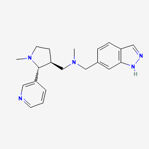 molecular formula C20H25N5 B6875074 N-(1H-indazol-6-ylmethyl)-N-methyl-1-[(2R,3S)-1-methyl-2-pyridin-3-ylpyrrolidin-3-yl]methanamine 