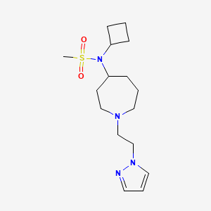 molecular formula C16H28N4O2S B6875124 N-cyclobutyl-N-[1-(2-pyrazol-1-ylethyl)azepan-4-yl]methanesulfonamide 