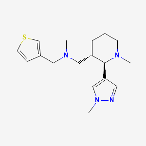 molecular formula C17H26N4S B6875147 N-methyl-1-[(2R,3S)-1-methyl-2-(1-methylpyrazol-4-yl)piperidin-3-yl]-N-(thiophen-3-ylmethyl)methanamine 