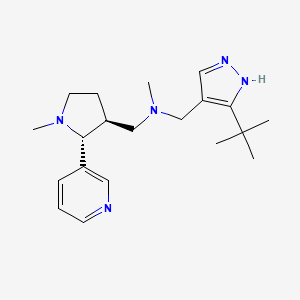 molecular formula C20H31N5 B6875162 N-[(5-tert-butyl-1H-pyrazol-4-yl)methyl]-N-methyl-1-[(2R,3S)-1-methyl-2-pyridin-3-ylpyrrolidin-3-yl]methanamine 