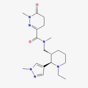 molecular formula C19H30N6O2 B6875165 N-[[(2R,3S)-1-ethyl-2-(1-methylpyrazol-4-yl)piperidin-3-yl]methyl]-N,1-dimethyl-6-oxo-4,5-dihydropyridazine-3-carboxamide 