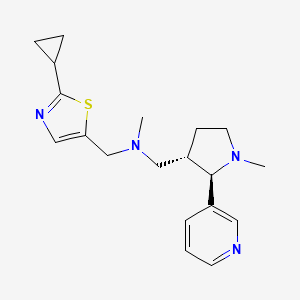 molecular formula C19H26N4S B6875225 N-[(2-cyclopropyl-1,3-thiazol-5-yl)methyl]-N-methyl-1-[(2R,3S)-1-methyl-2-pyridin-3-ylpyrrolidin-3-yl]methanamine 
