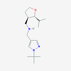 molecular formula C16H29N3O B6875275 N-[(1-tert-butylpyrazol-4-yl)methyl]-1-[(2R,3R)-2-propan-2-yloxolan-3-yl]methanamine 