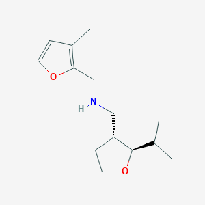 molecular formula C14H23NO2 B6875283 N-[(3-methylfuran-2-yl)methyl]-1-[(2R,3R)-2-propan-2-yloxolan-3-yl]methanamine 