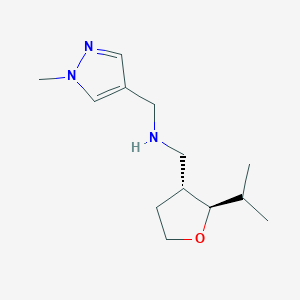 molecular formula C13H23N3O B6875361 N-[(1-methylpyrazol-4-yl)methyl]-1-[(2R,3R)-2-propan-2-yloxolan-3-yl]methanamine 