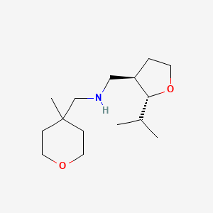 molecular formula C15H29NO2 B6875366 N-[(4-methyloxan-4-yl)methyl]-1-[(2R,3R)-2-propan-2-yloxolan-3-yl]methanamine 