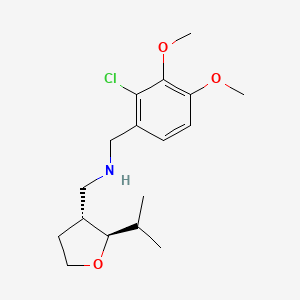 molecular formula C17H26ClNO3 B6875435 N-[(2-chloro-3,4-dimethoxyphenyl)methyl]-1-[(2R,3R)-2-propan-2-yloxolan-3-yl]methanamine 