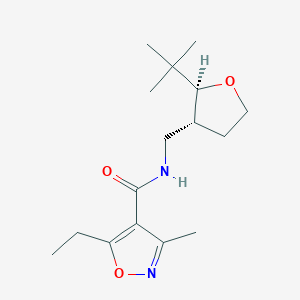 molecular formula C16H26N2O3 B6875519 N-[[(2S,3R)-2-tert-butyloxolan-3-yl]methyl]-5-ethyl-3-methyl-1,2-oxazole-4-carboxamide 