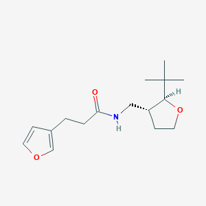 molecular formula C16H25NO3 B6875534 N-[[(2S,3R)-2-tert-butyloxolan-3-yl]methyl]-3-(furan-3-yl)propanamide 