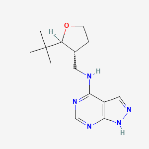 molecular formula C14H21N5O B6875568 N-[[(2S,3R)-2-tert-butyloxolan-3-yl]methyl]-1H-pyrazolo[3,4-d]pyrimidin-4-amine 