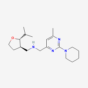 molecular formula C19H32N4O B6875735 N-[(6-methyl-2-piperidin-1-ylpyrimidin-4-yl)methyl]-1-[(2R,3R)-2-propan-2-yloxolan-3-yl]methanamine 