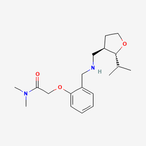 molecular formula C19H30N2O3 B6875746 N,N-dimethyl-2-[2-[[[(2R,3R)-2-propan-2-yloxolan-3-yl]methylamino]methyl]phenoxy]acetamide 
