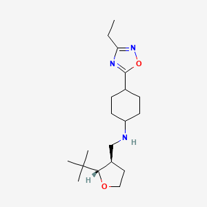 molecular formula C19H33N3O2 B6875751 N-[[(2S,3R)-2-tert-butyloxolan-3-yl]methyl]-4-(3-ethyl-1,2,4-oxadiazol-5-yl)cyclohexan-1-amine 
