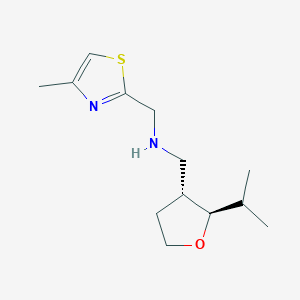 molecular formula C13H22N2OS B6875881 N-[(4-methyl-1,3-thiazol-2-yl)methyl]-1-[(2R,3R)-2-propan-2-yloxolan-3-yl]methanamine 