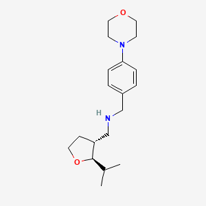 molecular formula C19H30N2O2 B6875948 N-[(4-morpholin-4-ylphenyl)methyl]-1-[(2R,3R)-2-propan-2-yloxolan-3-yl]methanamine 