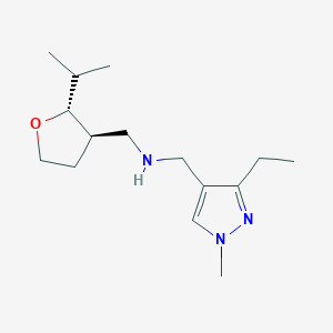 molecular formula C15H27N3O B6876118 N-[(3-ethyl-1-methylpyrazol-4-yl)methyl]-1-[(2R,3R)-2-propan-2-yloxolan-3-yl]methanamine 