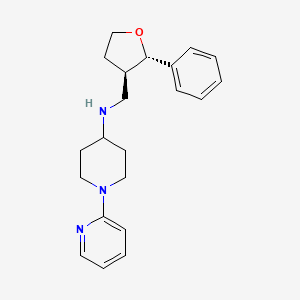 molecular formula C21H27N3O B6876567 N-[[(2S,3R)-2-phenyloxolan-3-yl]methyl]-1-pyridin-2-ylpiperidin-4-amine 