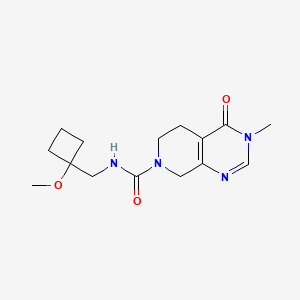 molecular formula C15H22N4O3 B6876612 N-[(1-methoxycyclobutyl)methyl]-3-methyl-4-oxo-6,8-dihydro-5H-pyrido[3,4-d]pyrimidine-7-carboxamide 