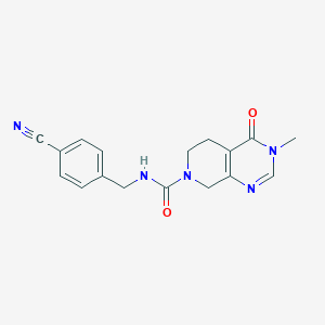 molecular formula C17H17N5O2 B6876631 N-[(4-cyanophenyl)methyl]-3-methyl-4-oxo-6,8-dihydro-5H-pyrido[3,4-d]pyrimidine-7-carboxamide 