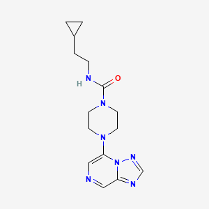 molecular formula C15H21N7O B6876743 N-(2-cyclopropylethyl)-4-([1,2,4]triazolo[1,5-a]pyrazin-5-yl)piperazine-1-carboxamide 