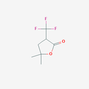 molecular formula C7H9F3O2 B068768 5,5-Dimethyl-3-(trifluoromethyl)oxolan-2-one CAS No. 164929-15-1