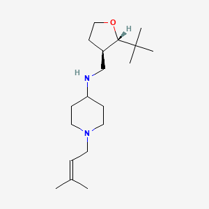 molecular formula C19H36N2O B6876842 N-[[(2S,3R)-2-tert-butyloxolan-3-yl]methyl]-1-(3-methylbut-2-enyl)piperidin-4-amine 