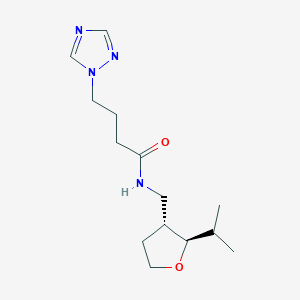 molecular formula C14H24N4O2 B6876859 N-[[(2R,3R)-2-propan-2-yloxolan-3-yl]methyl]-4-(1,2,4-triazol-1-yl)butanamide 