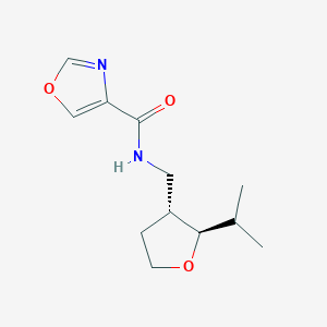 molecular formula C12H18N2O3 B6876866 N-[[(2R,3R)-2-propan-2-yloxolan-3-yl]methyl]-1,3-oxazole-4-carboxamide 