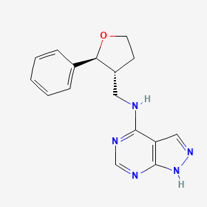 molecular formula C16H17N5O B6876900 N-[[(2S,3R)-2-phenyloxolan-3-yl]methyl]-1H-pyrazolo[3,4-d]pyrimidin-4-amine 