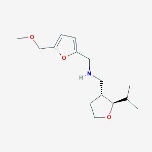 molecular formula C15H25NO3 B6876921 N-[[5-(methoxymethyl)furan-2-yl]methyl]-1-[(2R,3R)-2-propan-2-yloxolan-3-yl]methanamine 