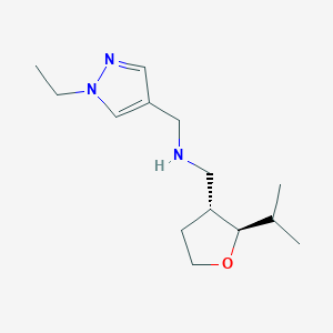 molecular formula C14H25N3O B6876997 N-[(1-ethylpyrazol-4-yl)methyl]-1-[(2R,3R)-2-propan-2-yloxolan-3-yl]methanamine 
