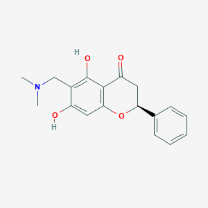 molecular formula C18H19NO4 B068770 6-Dimethylaminomethyl pinocembrin CAS No. 183051-62-9