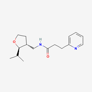 molecular formula C16H24N2O2 B6877013 N-[[(2R,3R)-2-propan-2-yloxolan-3-yl]methyl]-3-pyridin-2-ylpropanamide 
