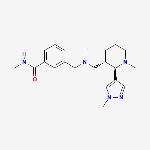 molecular formula C21H31N5O B6877161 N-methyl-3-[[methyl-[[(2R,3S)-1-methyl-2-(1-methylpyrazol-4-yl)piperidin-3-yl]methyl]amino]methyl]benzamide 