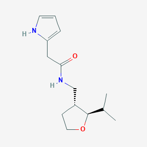 molecular formula C14H22N2O2 B6877215 N-[[(2R,3R)-2-propan-2-yloxolan-3-yl]methyl]-2-(1H-pyrrol-2-yl)acetamide 